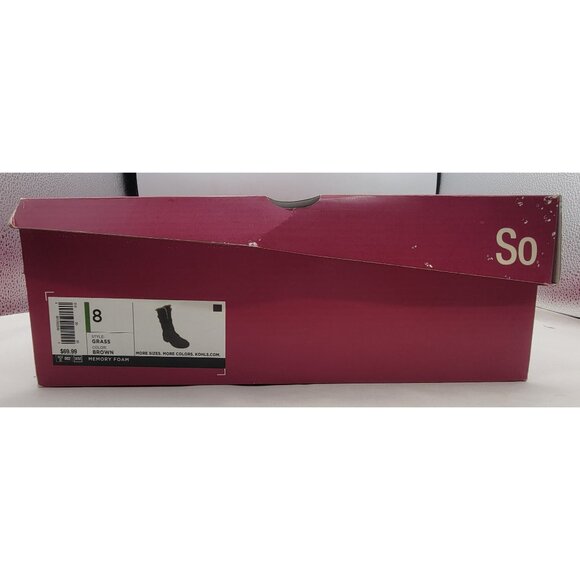 SO Boots Faux Leather Fur-Lined Buckle Strap Memory Foam Womens Size 8 in Box - Picture 9 of 11